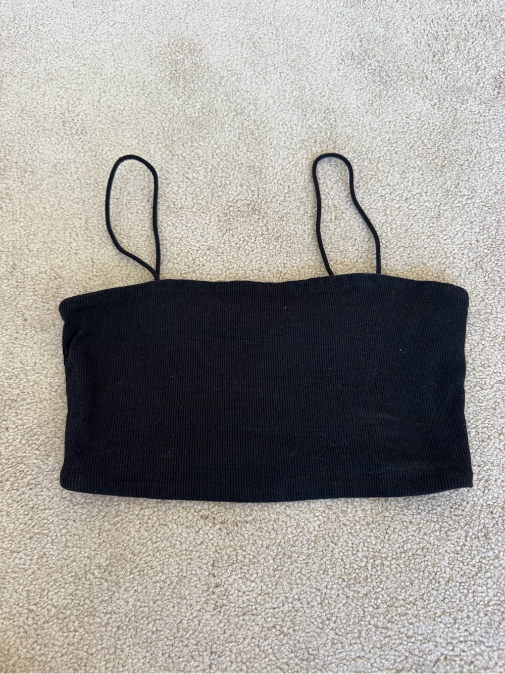 SHEIN Ribbed Spaghetti Strap Crop Tank Top